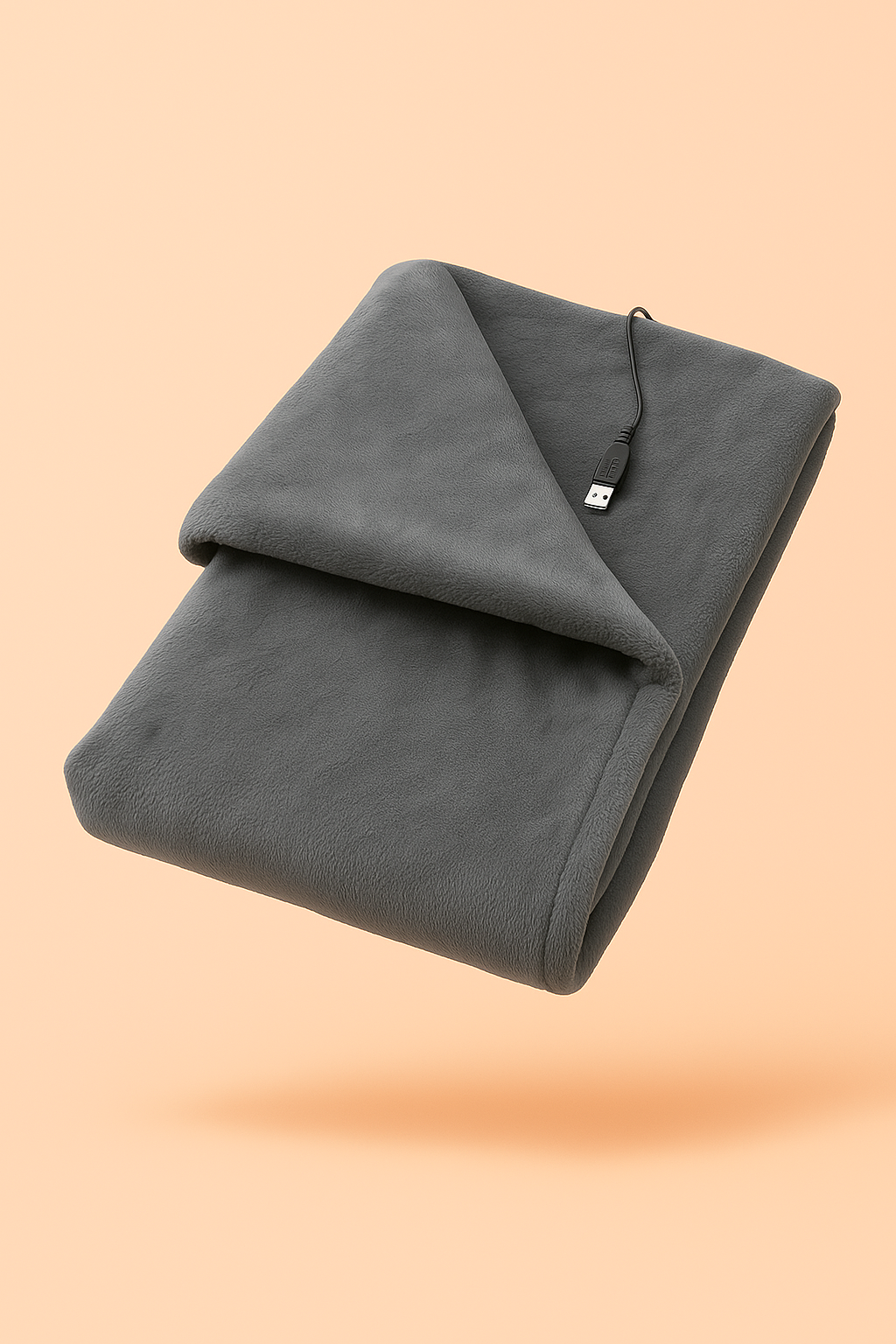 Melo USB heated flannel blanket used as a portable electric warming throw.