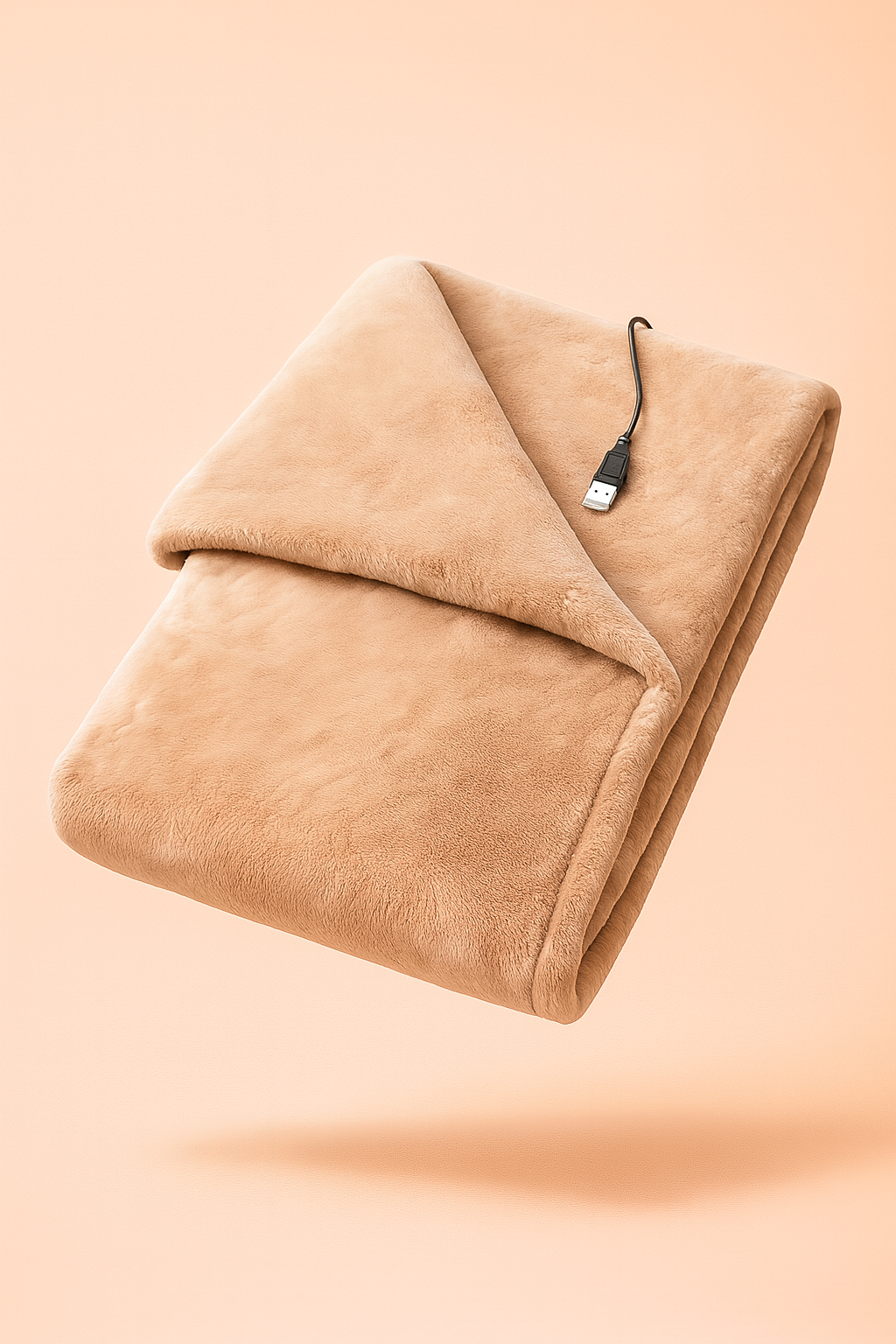 Melo USB heated flannel blanket used as a portable electric warming throw.