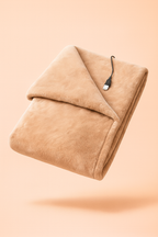 Melo USB heated flannel blanket used as a portable electric warming throw.