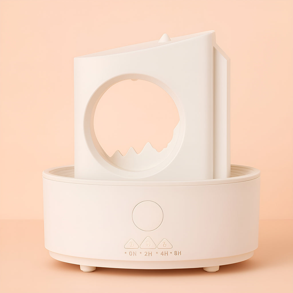 Melo water drop aromatherapy humidifier with soft glowing LED night light.